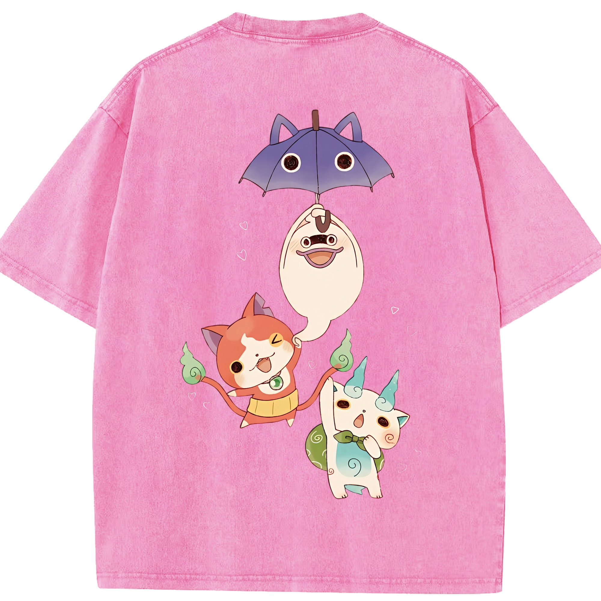 （画像用） 妖怪ウォッチ Yo-kai Watch 綿100% ヴィンテージ風 半袖Tシャツ（背面プリント）